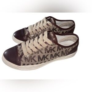 Michael Kors Signature Monogram City Sneaker in Tan/Brown